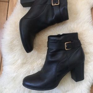 Black Leather Cole Haan Booties